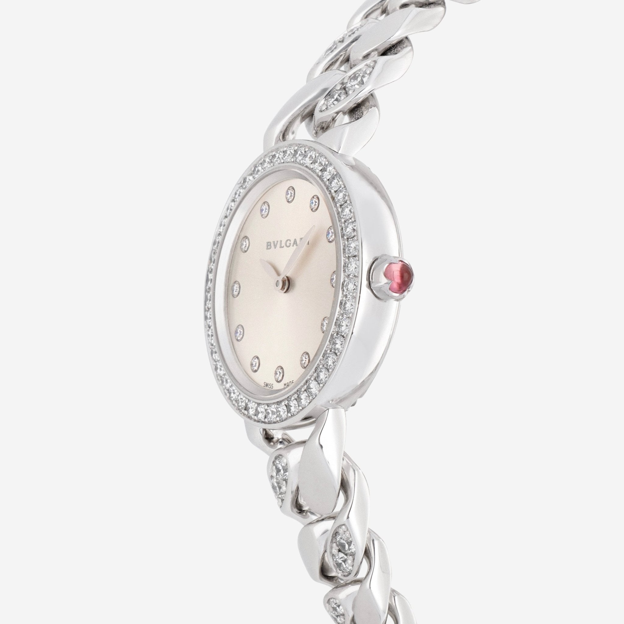 Bulgari Bulgari Catene 18K White Gold Silver Soleil Diamond Quartz Ladies Watch 102298 — view 2