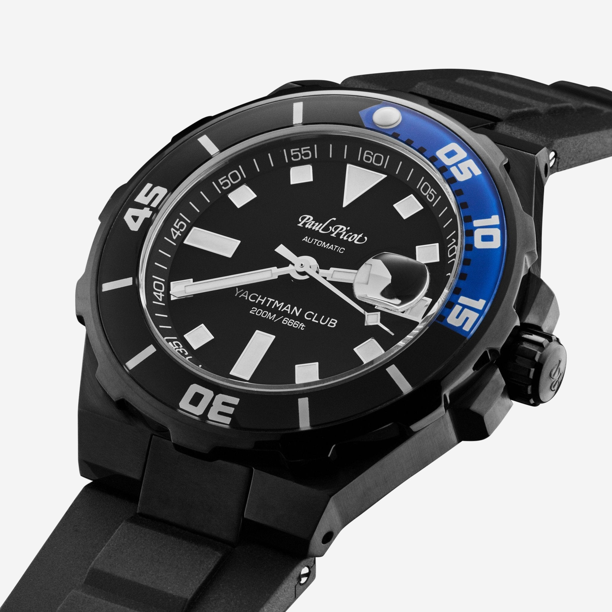 Paul Picot Yachtman Club Black Dial Black Rubber Strap Men's Automatic Watch P1251N.NB.3614CM001 — view 2