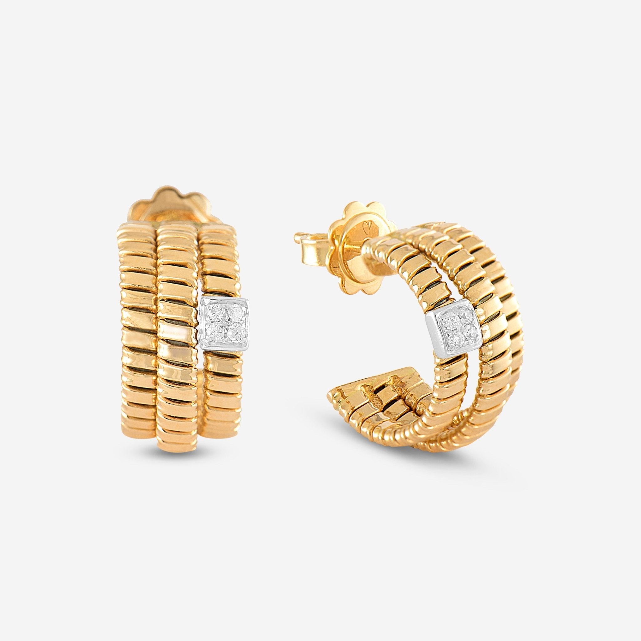 K Di Kuore 18K Yellow Gold and Diamond Earrings 461611 — view 1