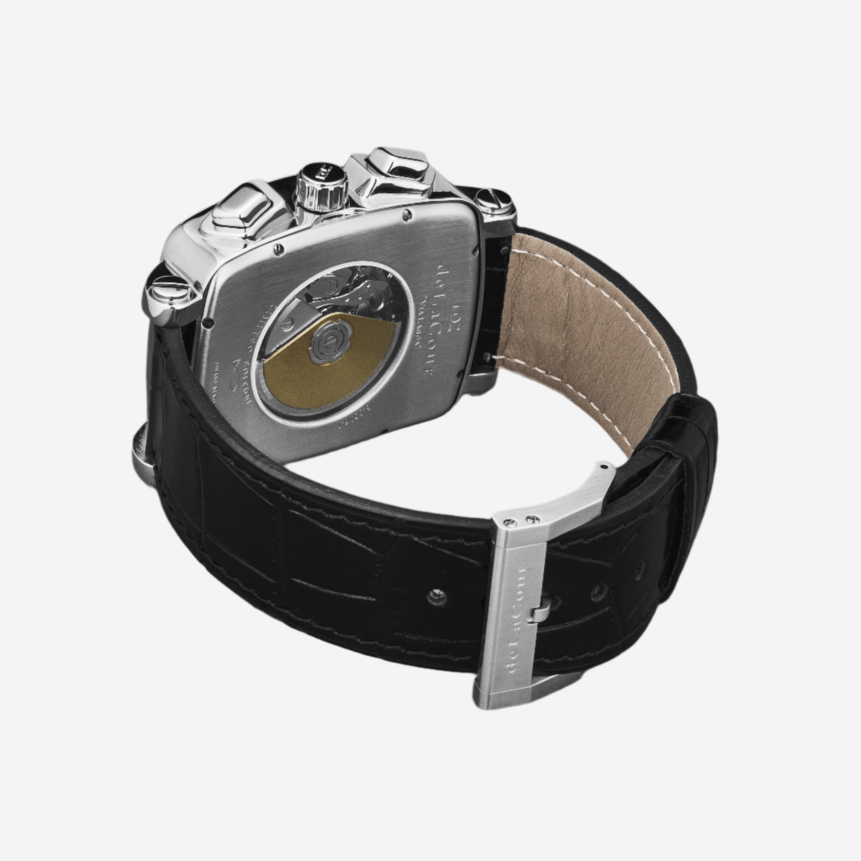 DeLaCour 'Via Larga' Chronograph Stainless Steel Men's Automatic Watch WAST1026-BLU — view 3