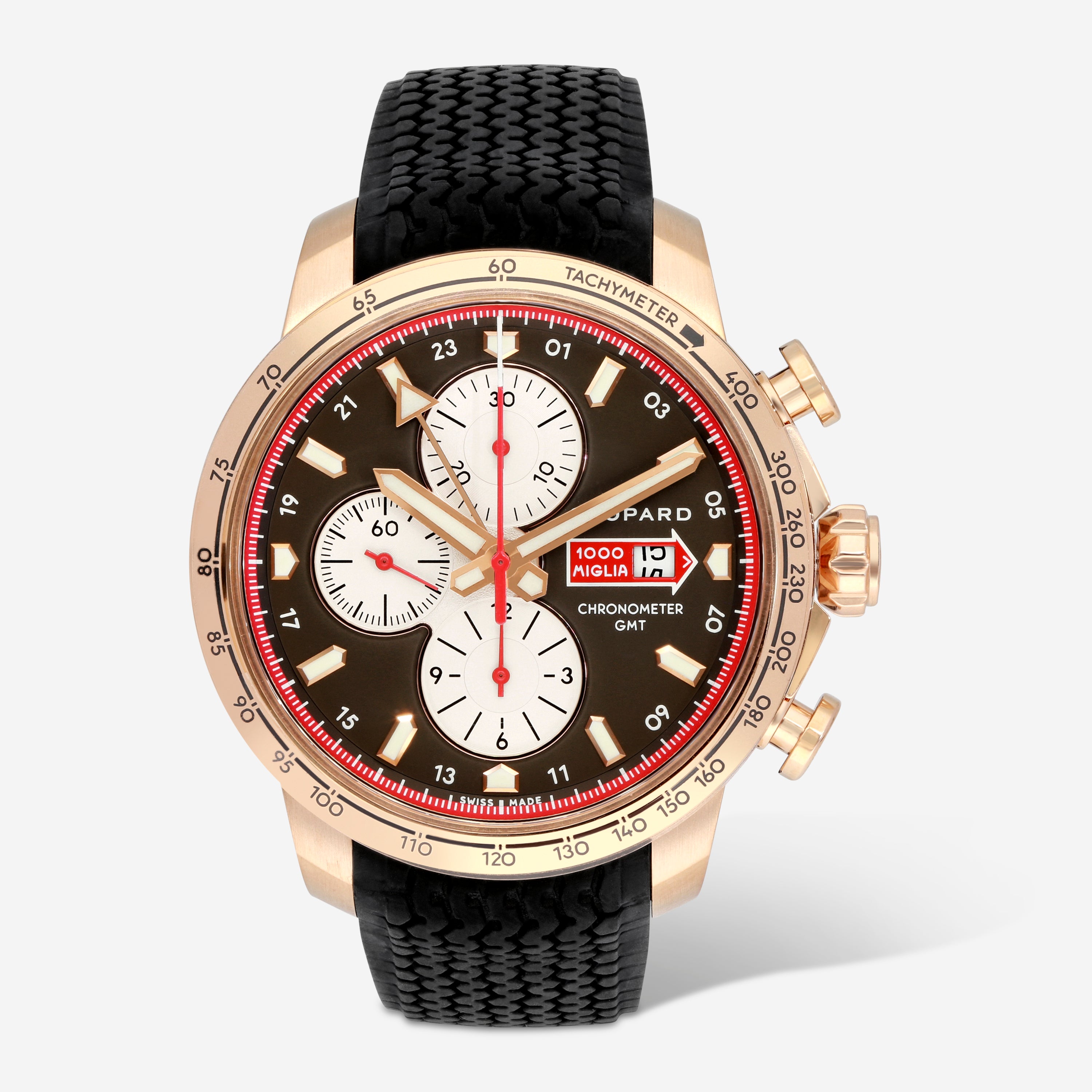 Chopard Mille Miglia Chronograph 18K Rose Gold Automatic Men's Watch 161292-5001