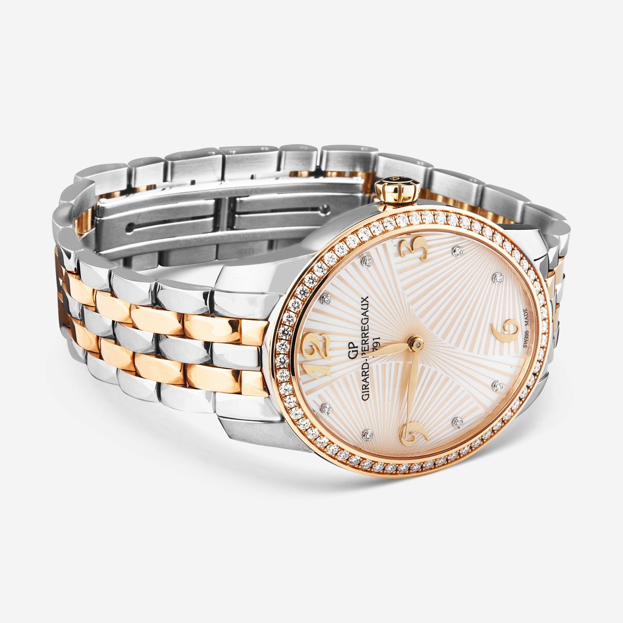 Girard-Perregaux Cat's Eye 18K Rose Gold & Steel Diamond Mother of Pearl Dial Automatic Ladies Watch 80493D56A162-56A — view 2