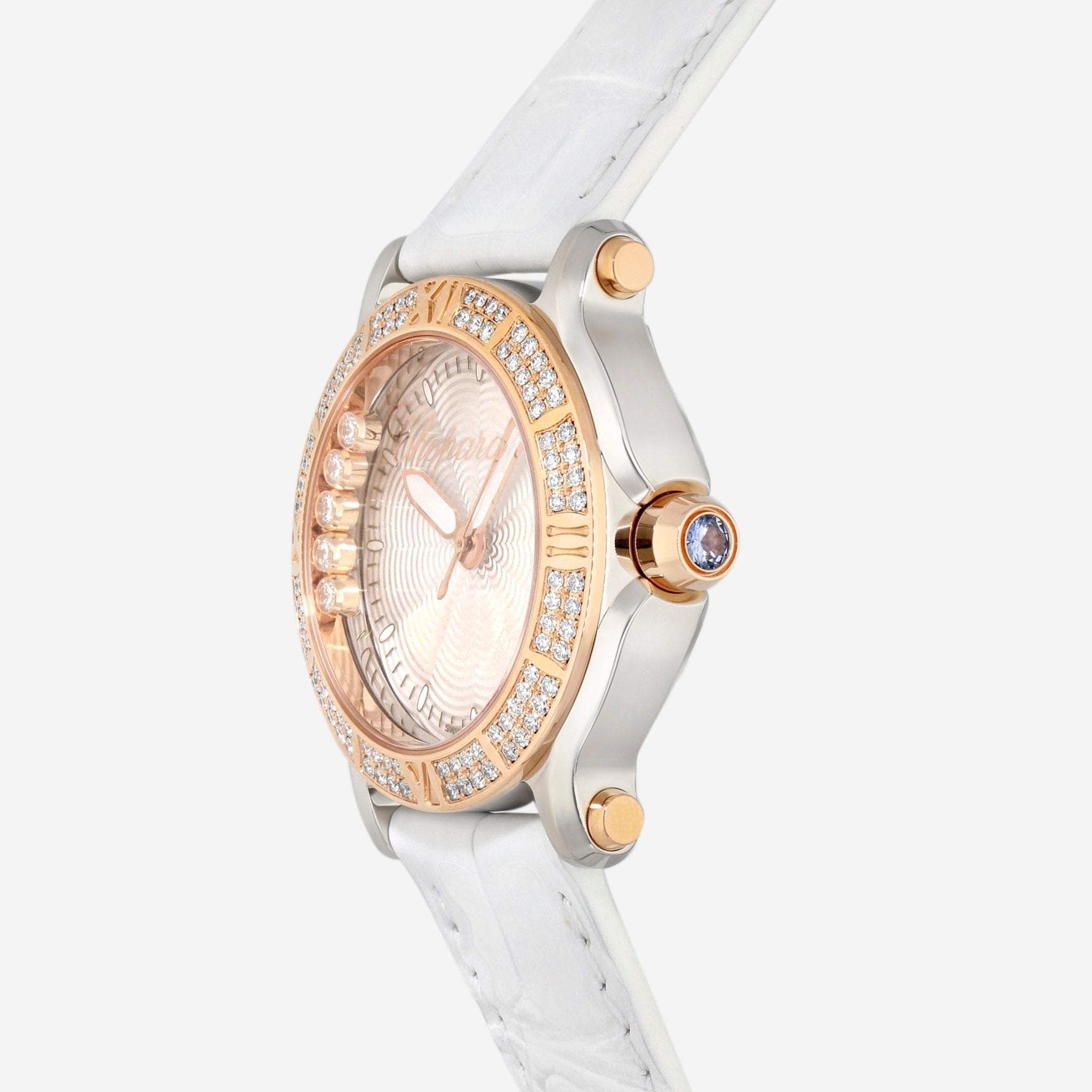 Chopard Happy Sport 18K Rose Gold Diamond Silver Dial Quartz Ladies Watch 278551-6003 — view 2