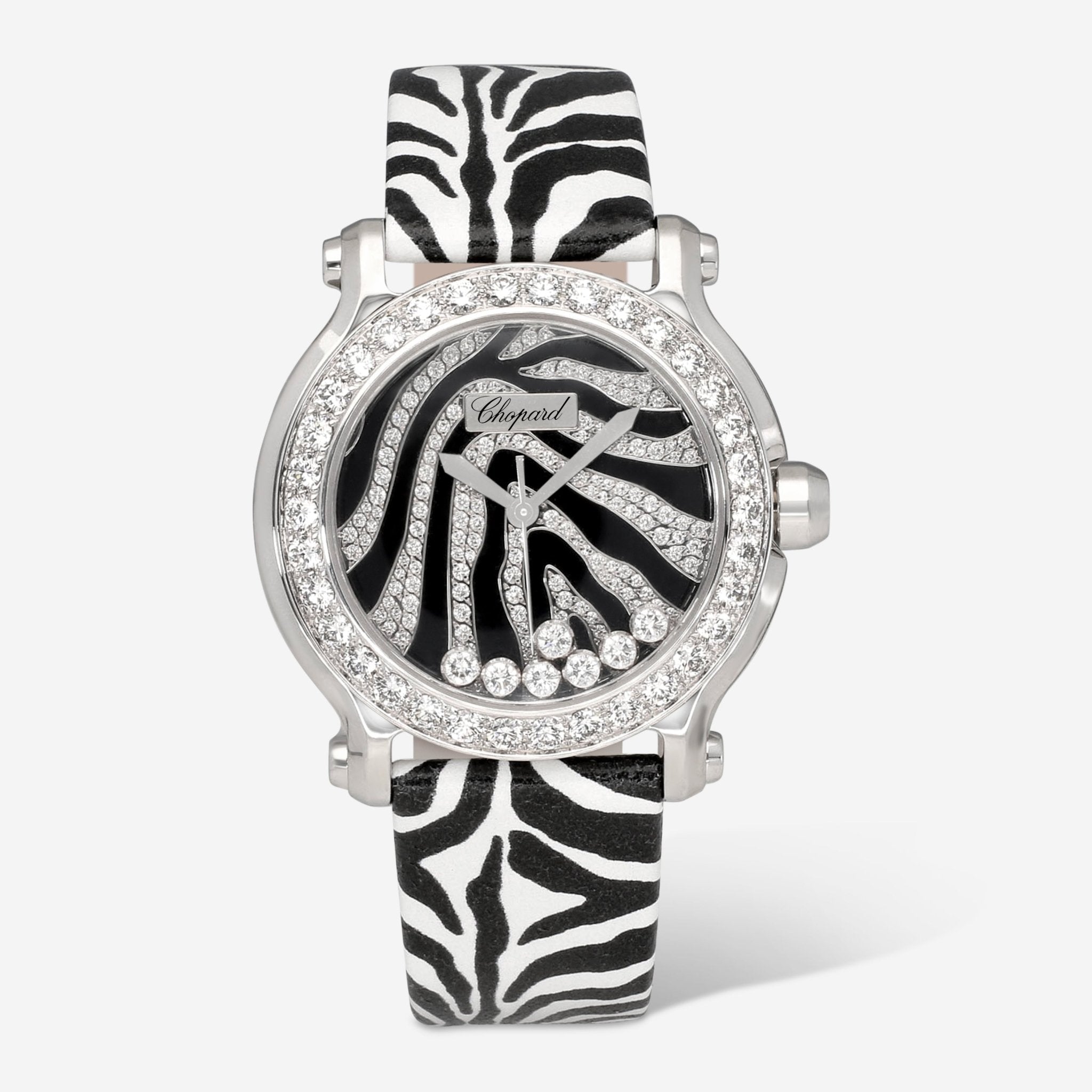 Chopard Happy Sport Diamond Set Zebra Quartz Ladies Watch 278475-2003