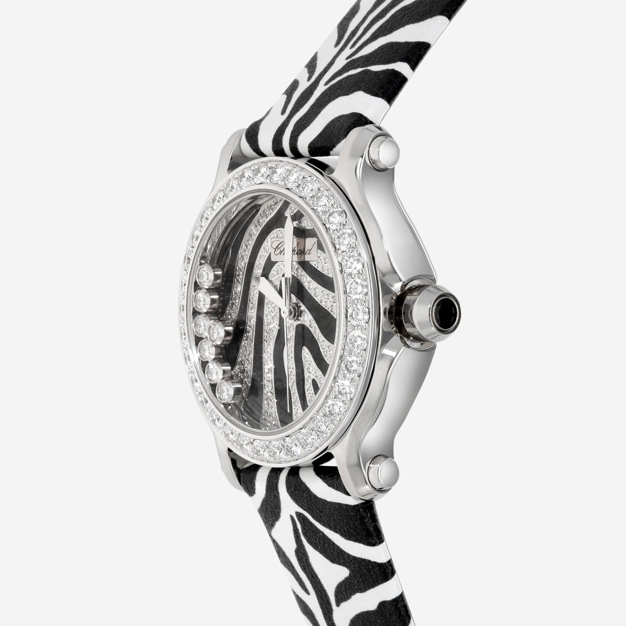 Chopard Happy Sport Diamond Set Zebra Quartz Ladies Watch 278475-2003 — view 2