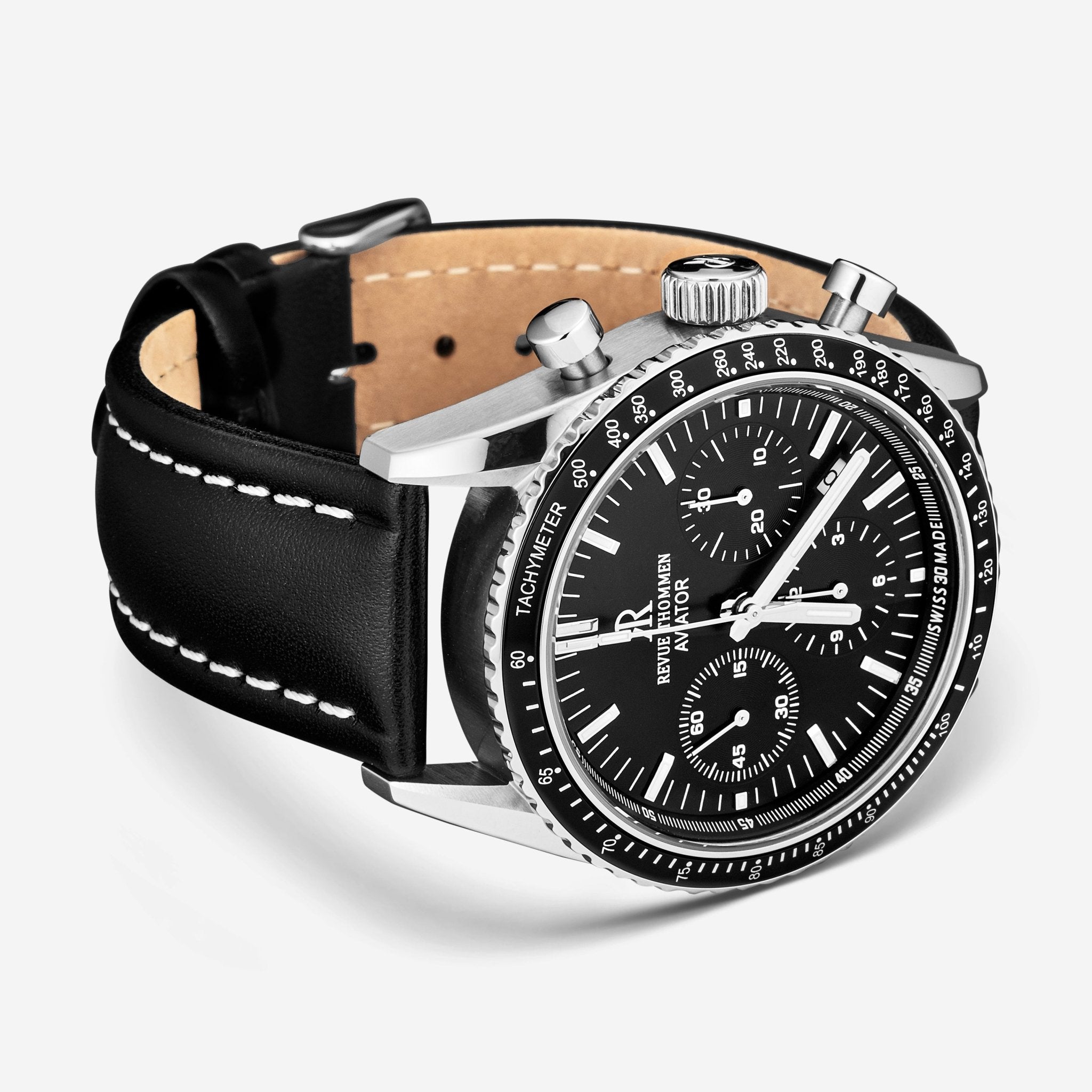 Revue Thommen Aviator Black Dial Stainless Steel Automatic Men's Watch 17000.6537 — view 2