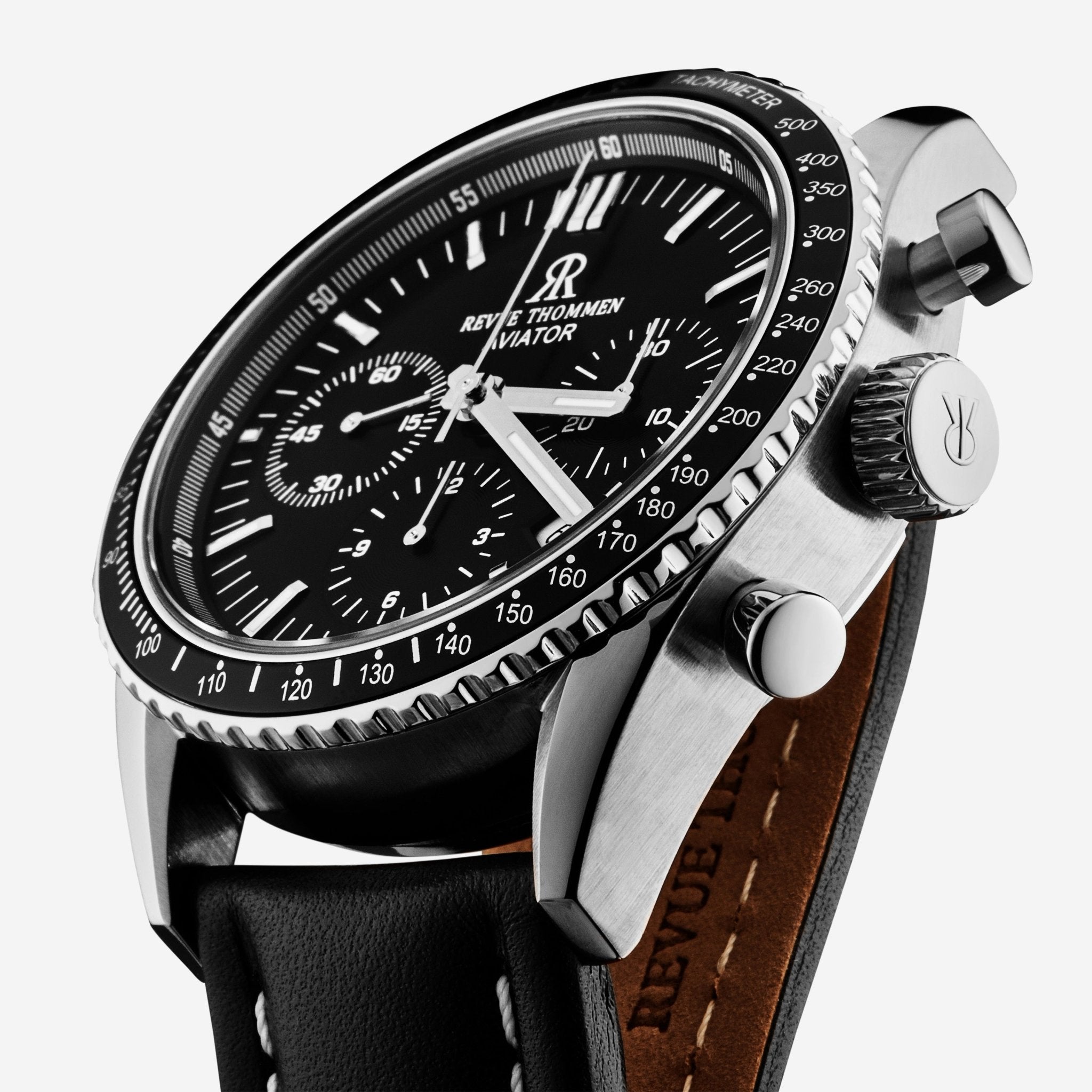 Revue Thommen Aviator Black Dial Stainless Steel Automatic Men's Watch 17000.6537 — view 3