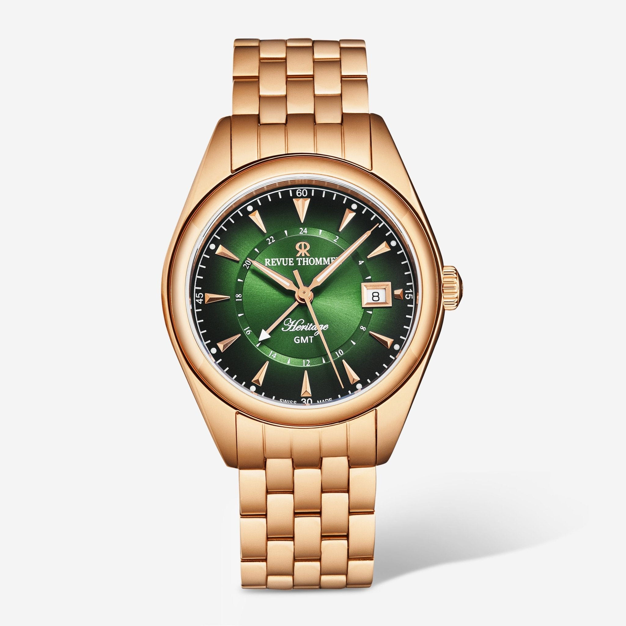 Revue Thommen Heritage Green Dial Stainless Steel Automatic Men's Watch 21010.2364