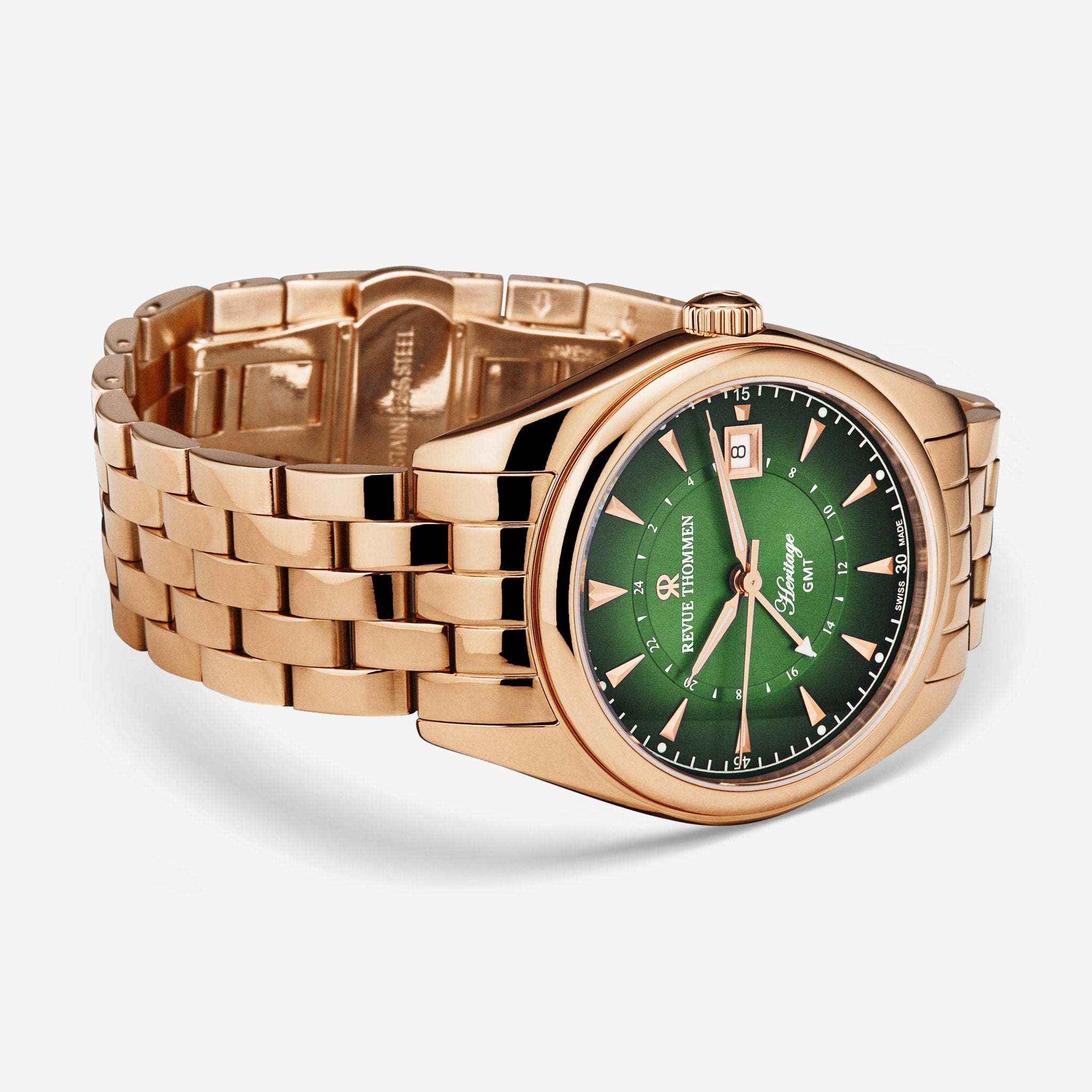 Revue Thommen Heritage Green Dial Stainless Steel Automatic Men's Watch 21010.2364 — view 2