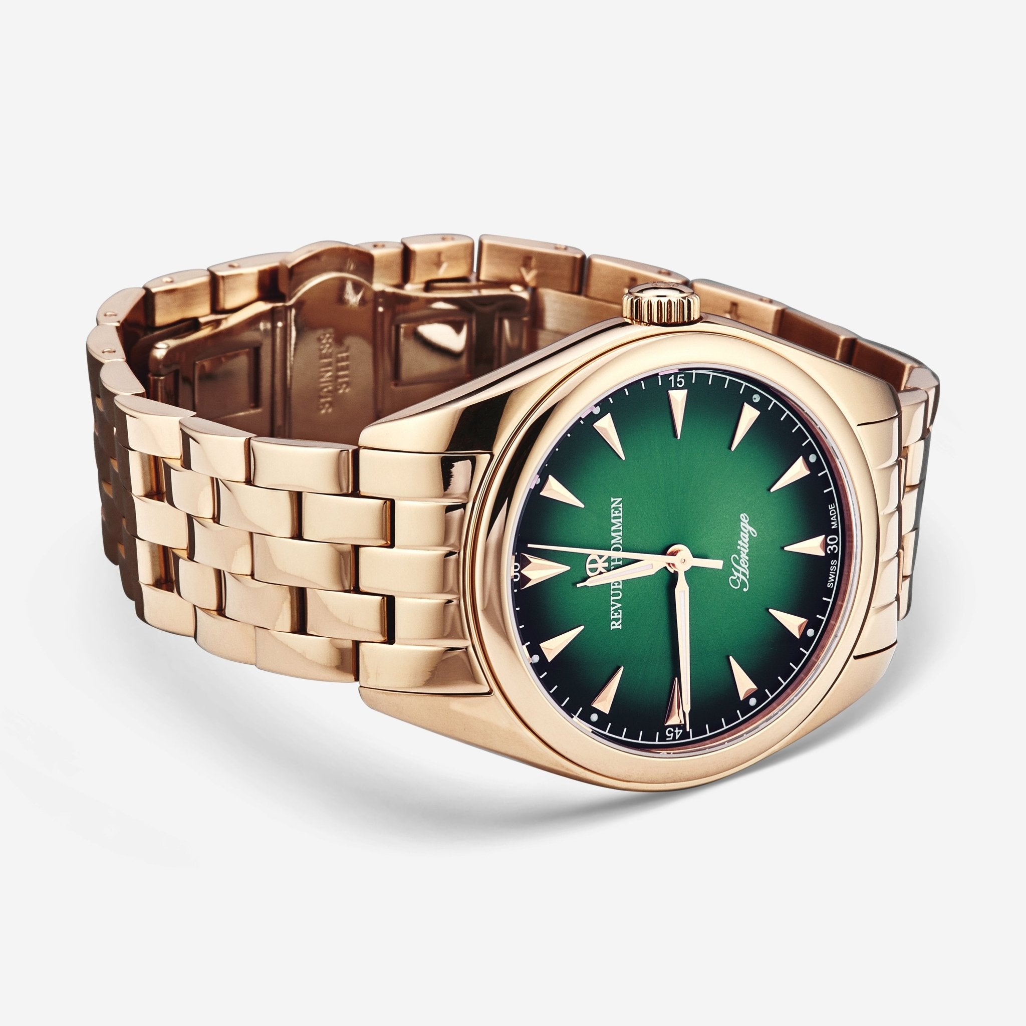 Revue Thommen Heritage Green Dial Stainless Steel Automatic Men's Watch 21010.2164 — view 2