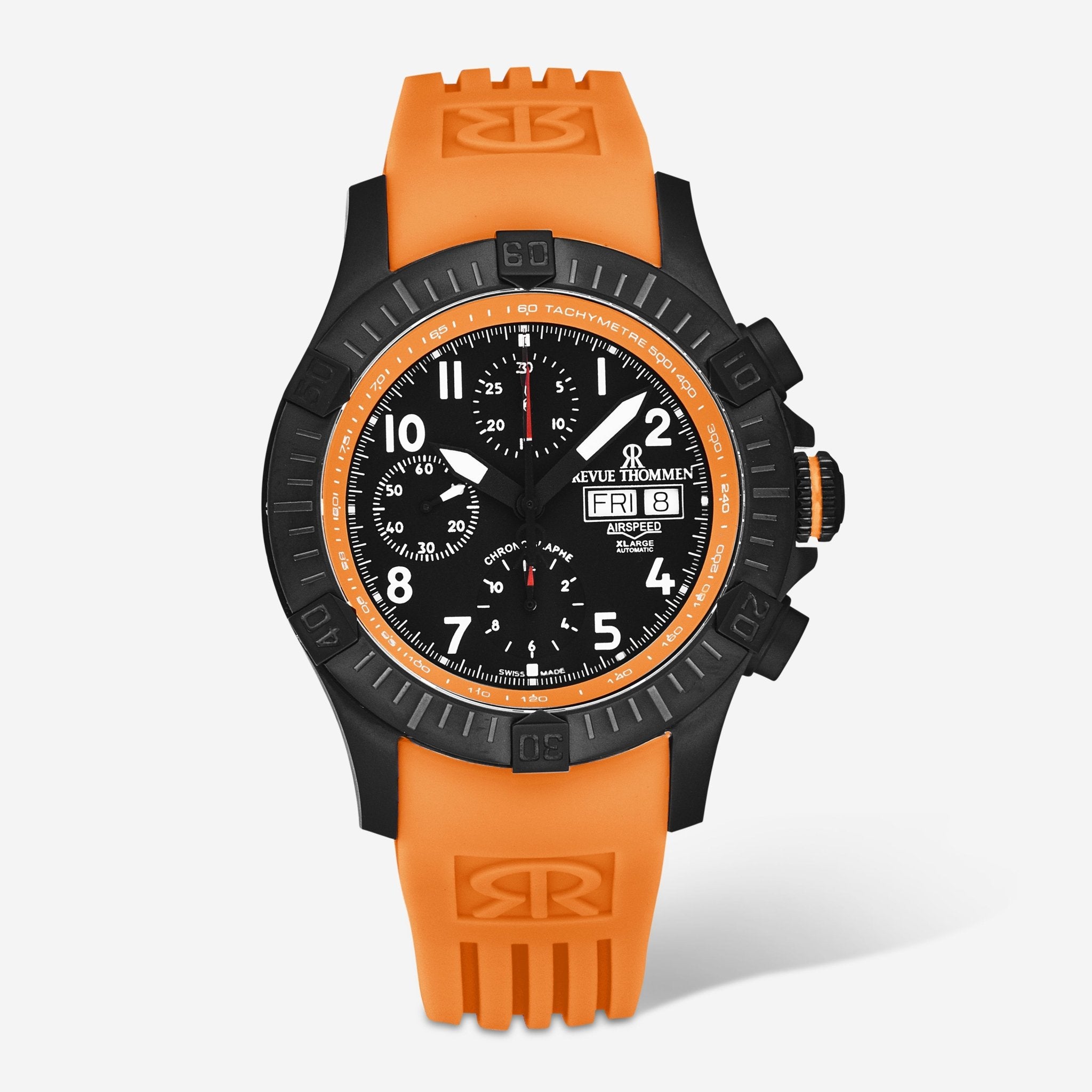 Revue Thommen Air Speed Black Dial Stainless Steel Automatic Men's Watch 16071.6779